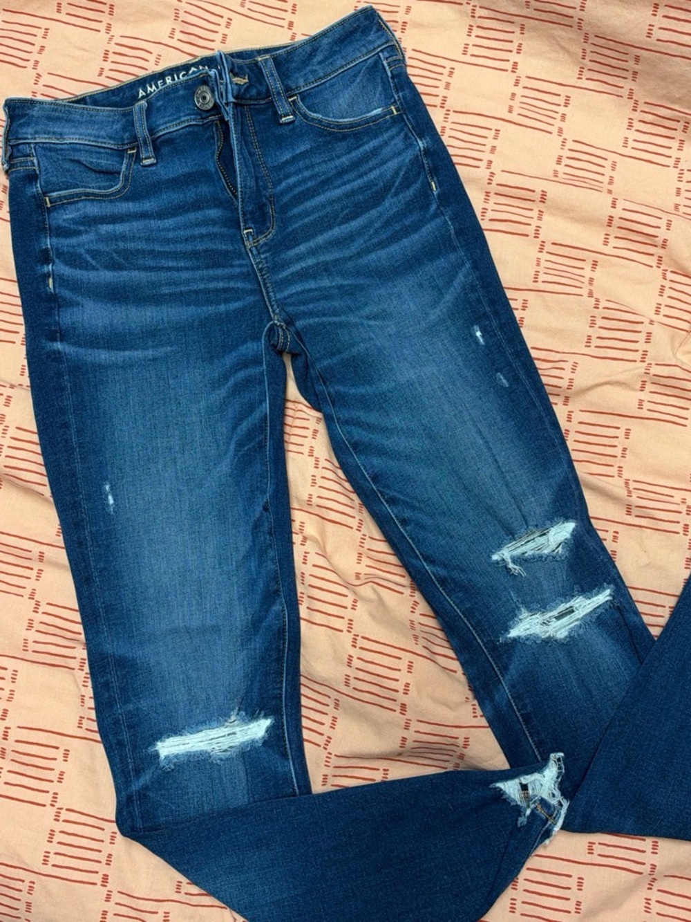 American Eagle Outfitters Women's Distressed High Rise Skinny Jeans